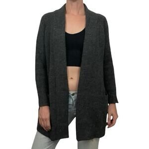 J. Jill Grey Knit Wool Cardigan Sweater